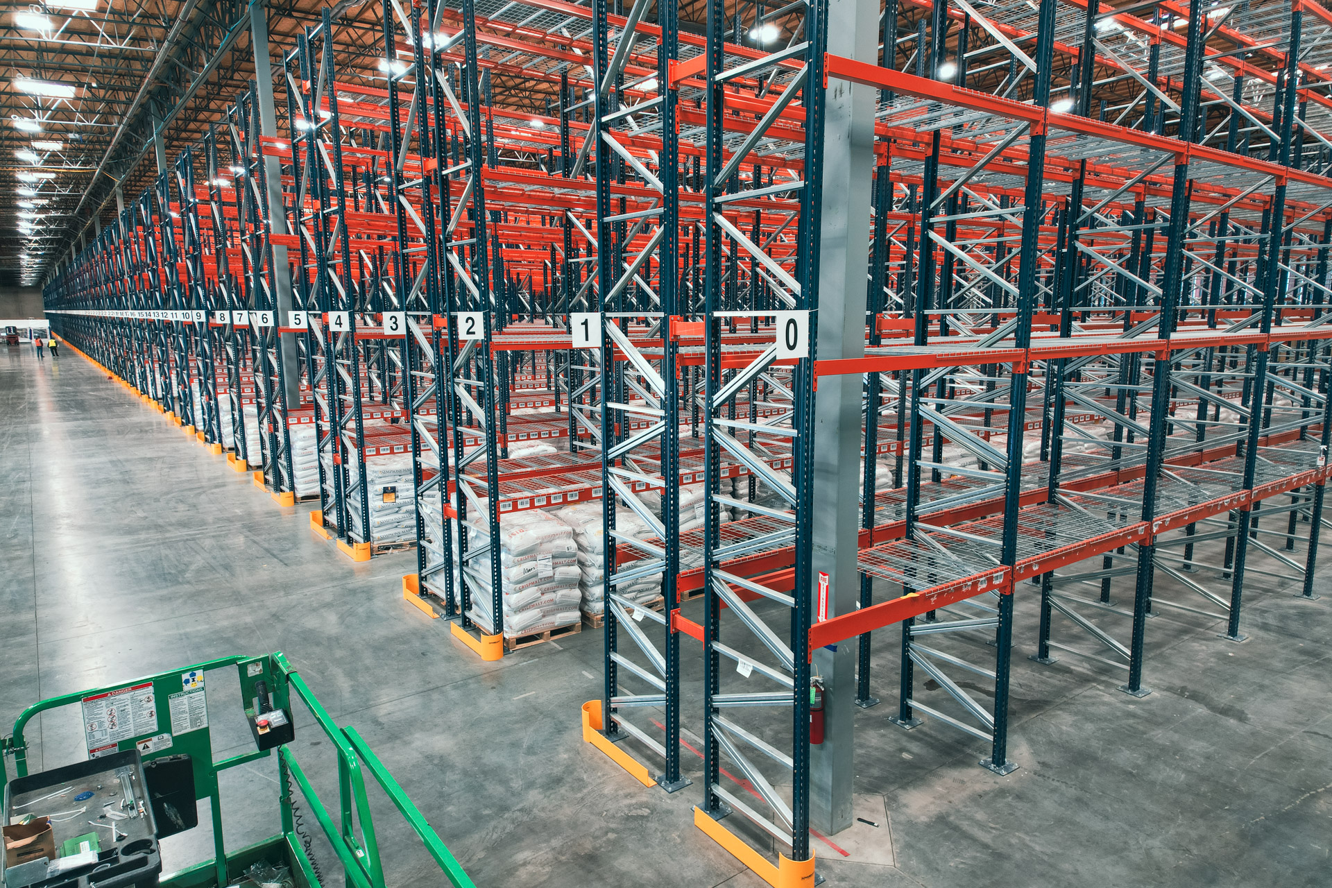 Warehouse pallet rack installation in Fresno California